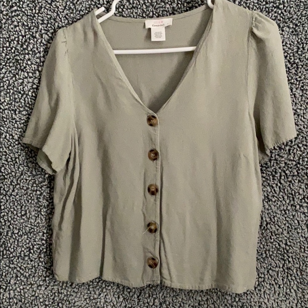 Army green crop top